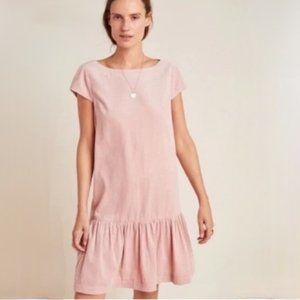 Anthropologie Maeve Tessa Rose Pink Corduroy Dress
